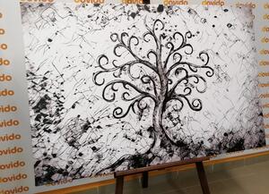 Quadri simbolo dell'albero della vita con design in bianco e nero