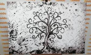 Quadri simbolo dell'albero della vita con design in bianco e nero