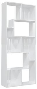 Libreria Bianco Lucido 67x24x161 cm in Legno Multistrato