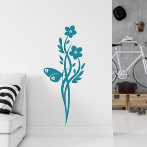 Adesivo murale - Ornamento con farfalla
