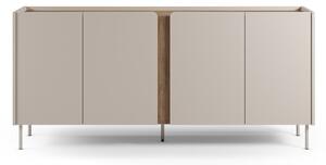 Cassettiera effetto rovere in colore crema-naturale 180x82x40 cm Lucile - Marckeric