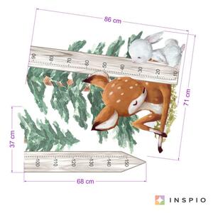 Adesivi per bambini - Metro per bambini 150 cm con animaletti FOREST