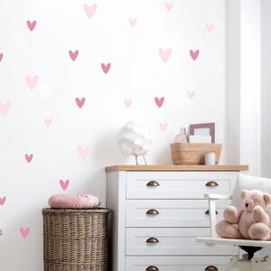 Adesivi murali per ragazze - Cuori rosa