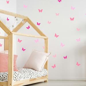 Farfalle dal design rosa - adesivi murali per ragazze