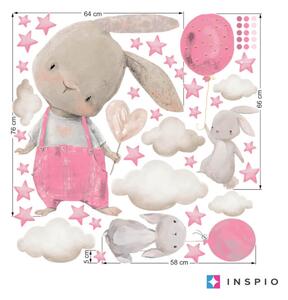 Adesivi da parete - Coniglietti con stelle per una bambina