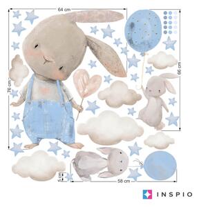 L'adesivo con coniglietti e palloncini - adesivi illustrati