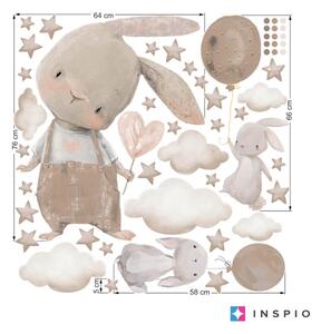 Coniglietti nel design marrone - adesivi per bambini