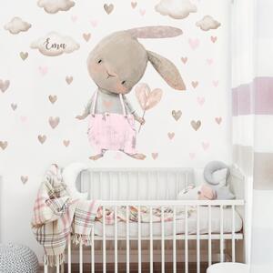 Coniglietto rosa chiaro per bambina - adesivi da parete