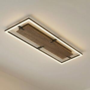 Plafoniera soffitto Vectra Lucande, dimmerabile, Legno scuro, Soggiorno / Sala da pranzo, Plastica, Moderno, Plafoniera