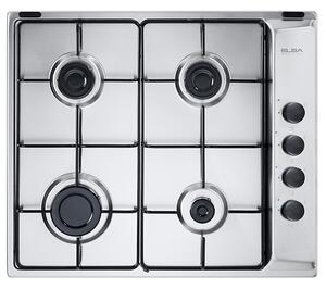 ELBA Piano Cottura 4 Fuochi a Gas Larghezza 60 cm in Acciaio Inox colore Inox - EIL 46 ASV