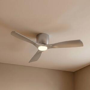 Ventilatore da soffitto LED Lucande Smart Moneno, argento, DC, Tuya Moneno Lucande, dimmerabile, Cromo / Argento, Soggiorno / Sala da pranzo, Metallo, Moderno