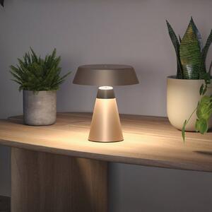 Paulmann Lampada LED da tavolo a batteria Lirox, beige/nero, 20 cm, IP44 dimmerabile, Crema / Ambra, Soggiorno / Sala da pranzo, Metallo, Moderno