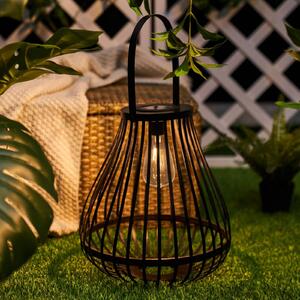 Pauleen Lampada da tavolo a LED e solare SUNSHINE SPARK nera 34 cm IP44, Nero, bambù, Giovanile
