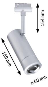 Paulmann URail Smart Faretto a binario LED Tarie, cromato, CCT, RGB dimmerabile, Alluminio / Grigio / Zincato, Soggiorno / Sala da pranzo, Plastica, Moderno