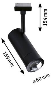 Paulmann URail Smart Faretto a binario LED Tarie, nero CCT RGB dimmerabile, Nero, Soggiorno / Sala da pranzo, Plastica, Moderno