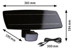 Paulmann Applique da esterno a energia solare Smart Flotas, antracite, IP65 dimmerabile, Nero, Plastica, Moderno, Applique da esterni