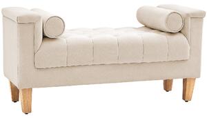 HOMCOM Panca Imbottita, Design Vintage, 2 Cuscini, Rivestimento in Chenille, 115x44x58 cm, Beige | Aosom Italy