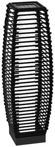 Outsunny Lampada Solare da Giardino con Pannello di Ricarica, in Acciaio e Rattan, 20x20x68 cm, Nero|Aosom