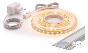 KIT 1x striscia LED MYLIVING LIGHTSTRIP LED/22W/230V 5 m + 5x profili da incasso da 1 m