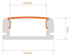 Kit 1x striscia LED FLEX con sensore, 3,6 W (alimentazione 4xAA), 2 m + 2x profili da incasso da 1 m