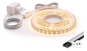 Kit 1x striscia LED MYLIVING LIGHTSTRIP LED/22W/230V 5 m + 5x profili da incasso da 1 m