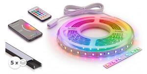 KIT 1x striscia LED RGBW NEO LITE LED/24W/230V 5 m IP65 Wi-Fi + 5x profili da 1 m + telecomando