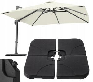 Supporto per ombrellone 50x50 cm - 4 pezzi - nero