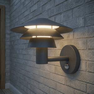 Applicazione da esterno LED Lucande Montaro, antracite, IP54 con sensore Montaro, Nero, Alluminio, Moderno, Applique da esterni