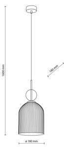 BRILAGI - Lampadario a sospensione con cavo OLIVIA 1xE27/15W/230V nero/ verde/beige fumoso