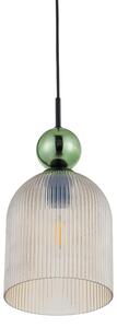 BRILAGI - Lampadario a sospensione con cavo OLIVIA 1xE27/15W/230V nero/ verde/beige fumoso