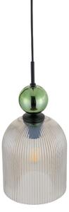 BRILAGI - Lampadario a sospensione con cavo OLIVIA 1xE27/15W/230V nero/ verde/beige fumoso