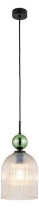 BRILAGI - Lampadario a sospensione con cavo OLIVIA 1xE27/15W/230V nero/ verde/beige fumoso