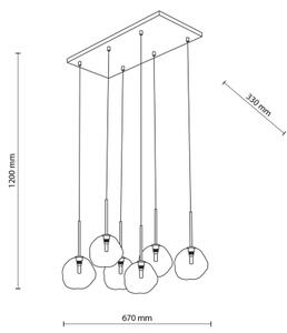 BRILAGI - Lampadario sospeso con cavo VULCANO 6xG9/8W/230V beige/fumé