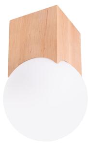 Plafoniera di colore naturale con paralume in vetro 12x12 cm Rayer – Sollux