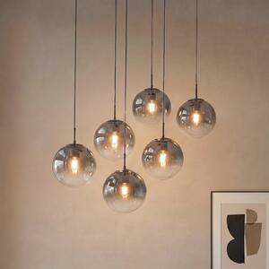 Lampada a sospensione in vetro Veloura Lucande, dimmerabile, Chiaro / Trasparente, Soggiorno / Sala da pranzo, Vetro, Design, Lampada a sospensione
