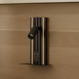 Applique da parete a LED Tiron Lucande, dimmerabile, Legno scuro, Soggiorno / Sala da pranzo, Legno, Moderno, Applique a LED