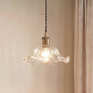 Lampada a sospensione in vetro Ludowika Lindby, dimmerabile, Chiaro / Trasparente, Soggiorno / Sala da pranzo, Vetro, Antico, Lampada a sospensione