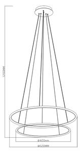 Zuma Line PL201004B-2GD - Lampadario LED a sospensione con filo MARSEILLE LED/40W/230V oro