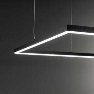 IDEAL LUX Ideal Lux Lampada a sospensione LED Oracle Slim 50 x cm nero 3.000 K Square, Nero, Soggiorno / Sala da pranzo, Alluminio, Moderno