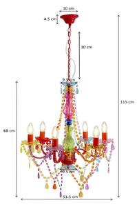 KARE Lampadario a soffitto Starlight Rainbow, dimmerabile, Multicolore, Soggiorno / Sala da pranzo, Metallo, Lampadario