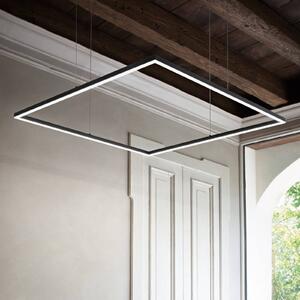 IDEAL LUX Ideal Lux Lampada a sospensione LED Oracle Slim 90 x cm nero 3.000 K Square, Nero, Soggiorno / Sala da pranzo, Alluminio, Moderno