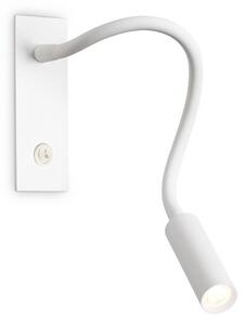 Ideallux Applique da parete a LED IO, Bianco / Opale, Camera da letto, Alluminio, Moderno, Applique a LED