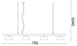 Ideal Lux - Lampadario LED a sospensione con filo MINOR 4xGX53/9W/230V 75,5 cm nero