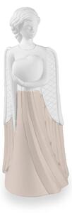 Angelo in resina Angelo CUORE bianco e Tortora h 13.5 cm in scatola regalo, ideale per uso bomboniera