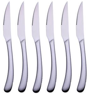Set 6 coltelli bistecca Montecarlo In acciaio inox 18/0 Finitura opaca Design elegante Misure: l. 24,2 cm Peso: 130 g Lavabile in lavastoviglie Colore silver opaco