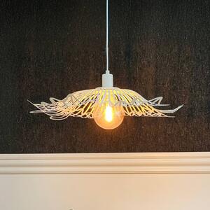 Dyberg Larsen Lampada a sospensione Flora, dimmerabile, Bianco / Opale, Soggiorno / Sala da pranzo, Metallo, Design, Lampada a sospensione