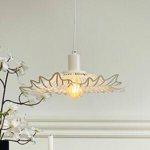 Dyberg Larsen Lampada a sospensione Flora, dimmerabile, Bianco / Opale, Soggiorno / Sala da pranzo, Metallo, Design, Lampada a sospensione