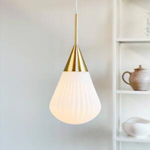 Dyberg Larsen Lampada a sospensione Ballon, dimmerabile, Bianco / Opale, Soggiorno / Sala da pranzo, Vetro, Design, Lampada a sospensione