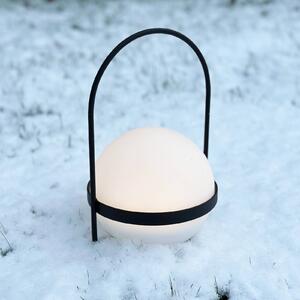 Dyberg Larsen Lampada LED solare Summer, bianco/nero Altezza 26 cm