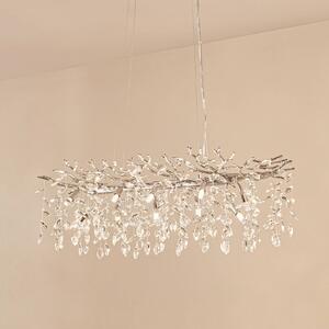 Lampada a sospensione in cristallo Bellora Lucande, dimmerabile, Cromo / Argento, Soggiorno / Sala da pranzo, Cristallo, Moderno, Lampada a sospensione